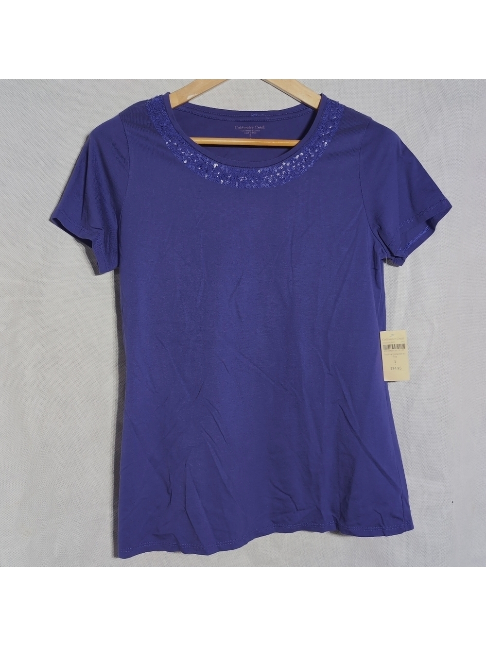 Coldwater Creek Sz S NWT Women's Blue/Purple Embellished Top